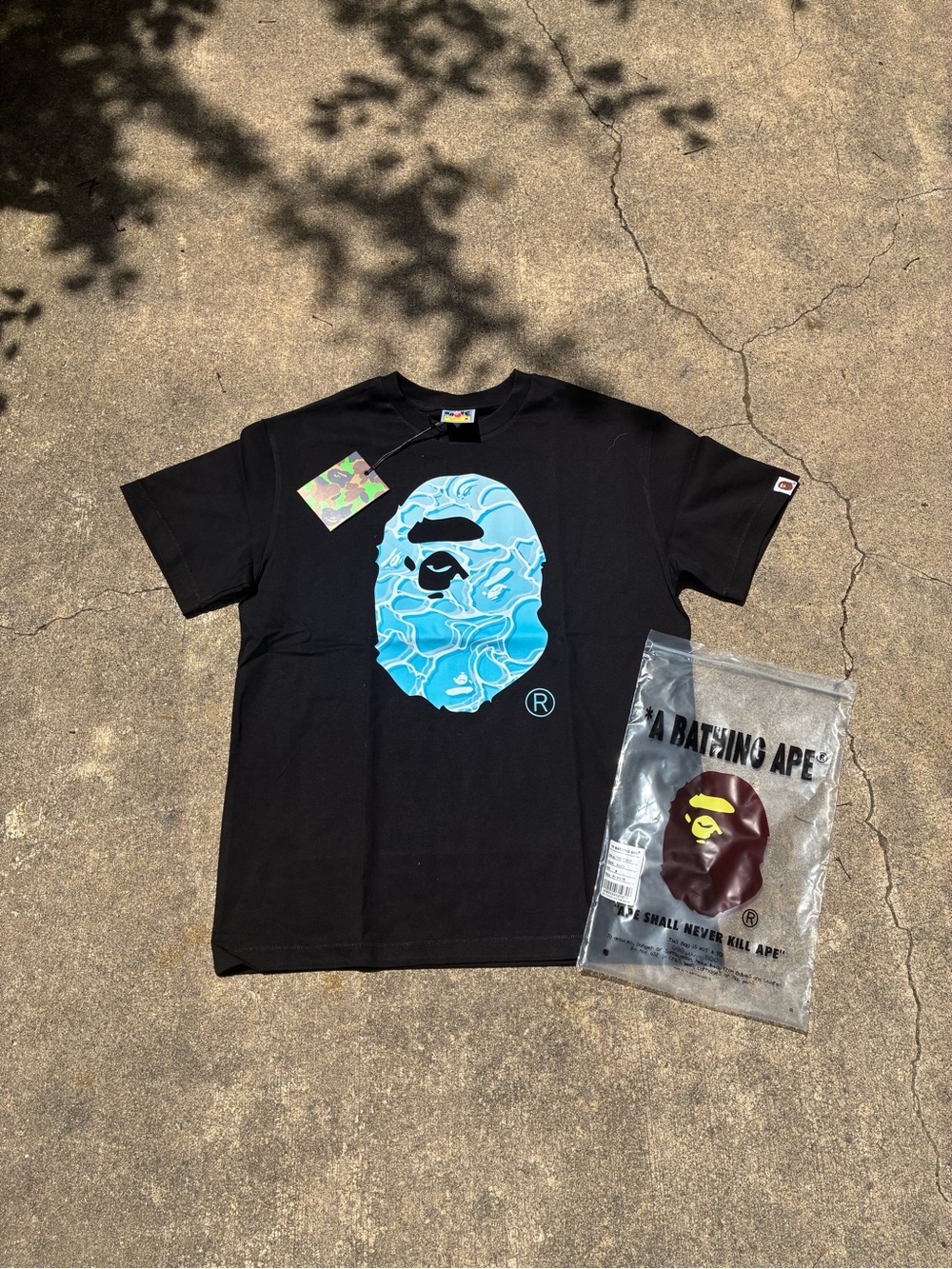 Black w/ Blue Logo Bape Tee | Size M | Never Worn